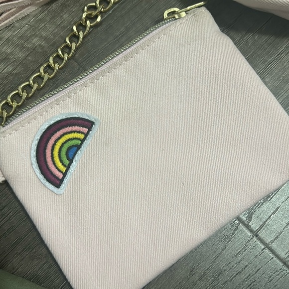 Pink backpack with coin pouch. Lined with a nice satin layer. - Picture 2 of 4